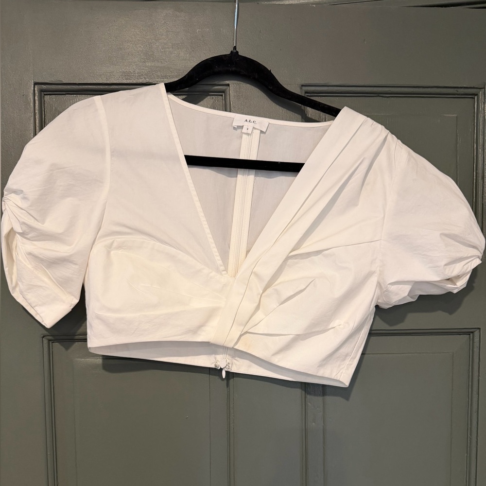 A.L.C. Women's white Cropped Blouse